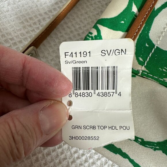 Vintage Coach Green Scribble Signature Hampton Top Handle Pouch Mini Bag Y2K NEW - Picture 3 of 16